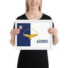 Load image into Gallery viewer, Azores Flag - Framed poster (Birthday Present)
