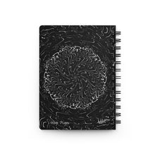 Load image into Gallery viewer, Black and White Cosmic Flower - Spiral Bound Journal
