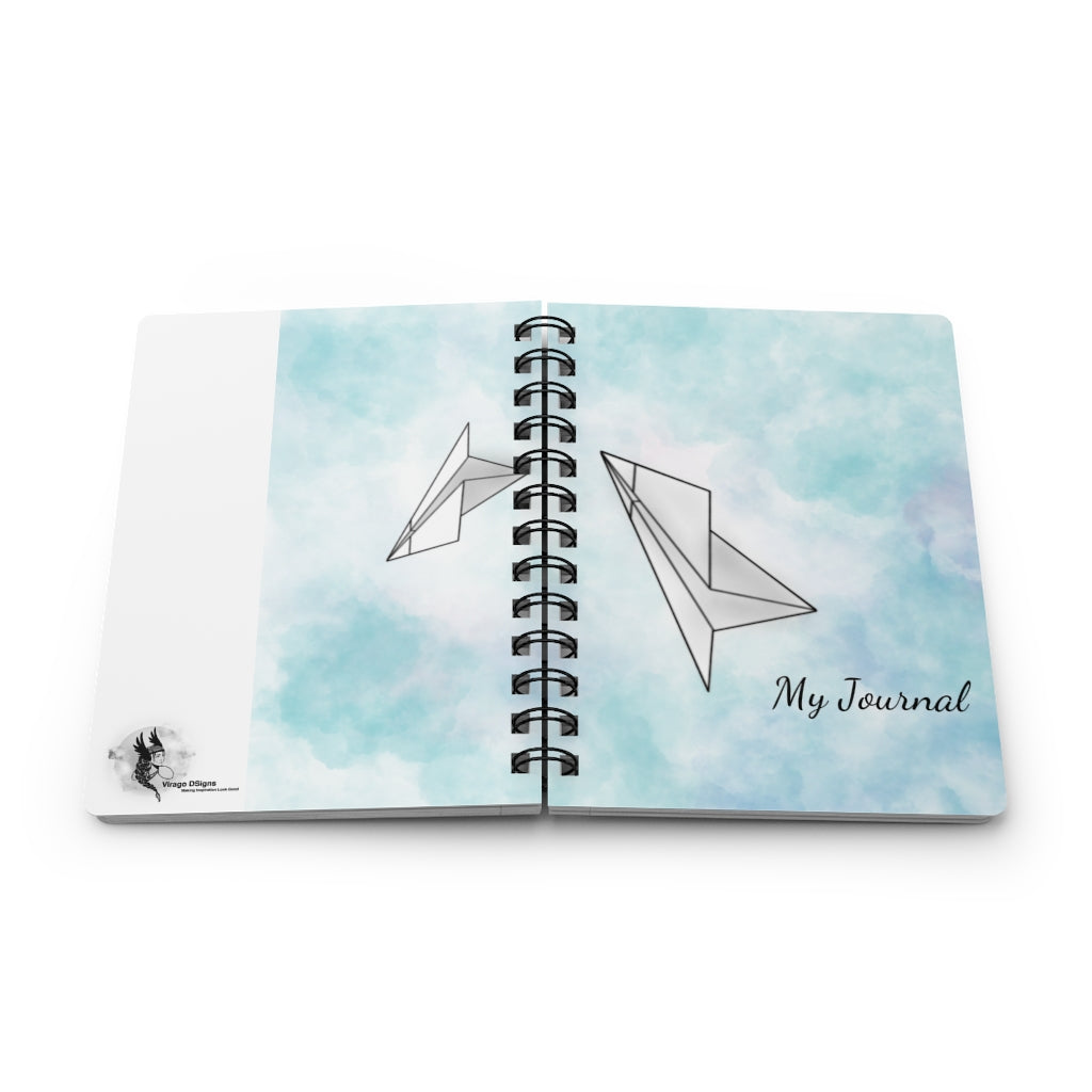 Paper Planes - Blue/White - Spiral Bound Journal