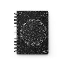 Load image into Gallery viewer, Black and White Cosmic Flower - Spiral Bound Journal
