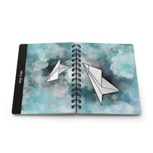 Load image into Gallery viewer, Paper Plane - Blue/Black/White - Spiral Bound Journal
