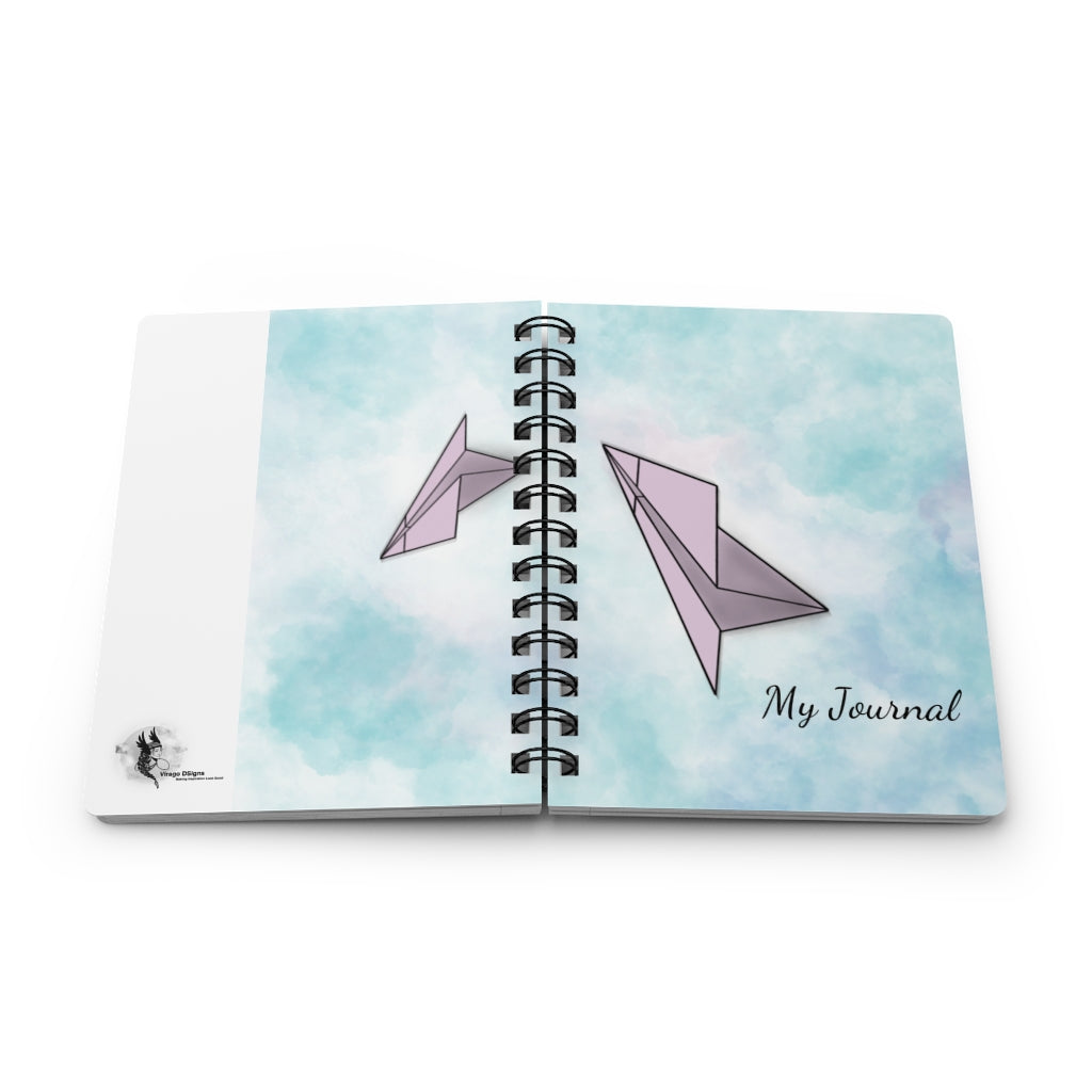 Paper Plane - Blue/Pink - Spiral Bound Journal