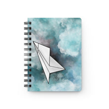 Load image into Gallery viewer, Paper Plane - Blue/Black/White - Spiral Bound Journal
