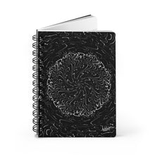 Load image into Gallery viewer, Black and White Cosmic Flower - Spiral Bound Journal
