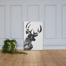 Load image into Gallery viewer, Deer Under The Stars (Black And White) - Canvas
