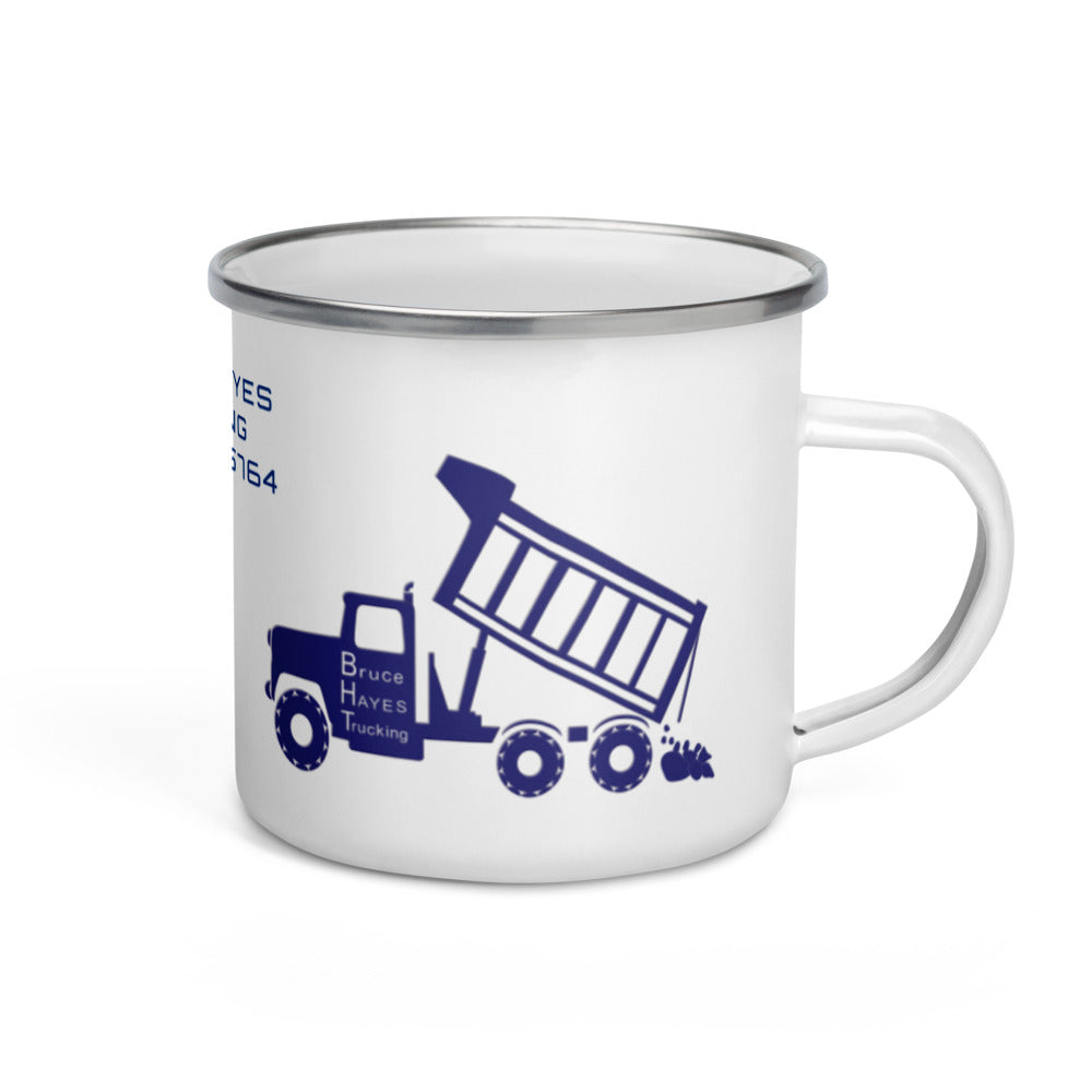 Hayes Trucking - Navy Blue - Enamel Mug