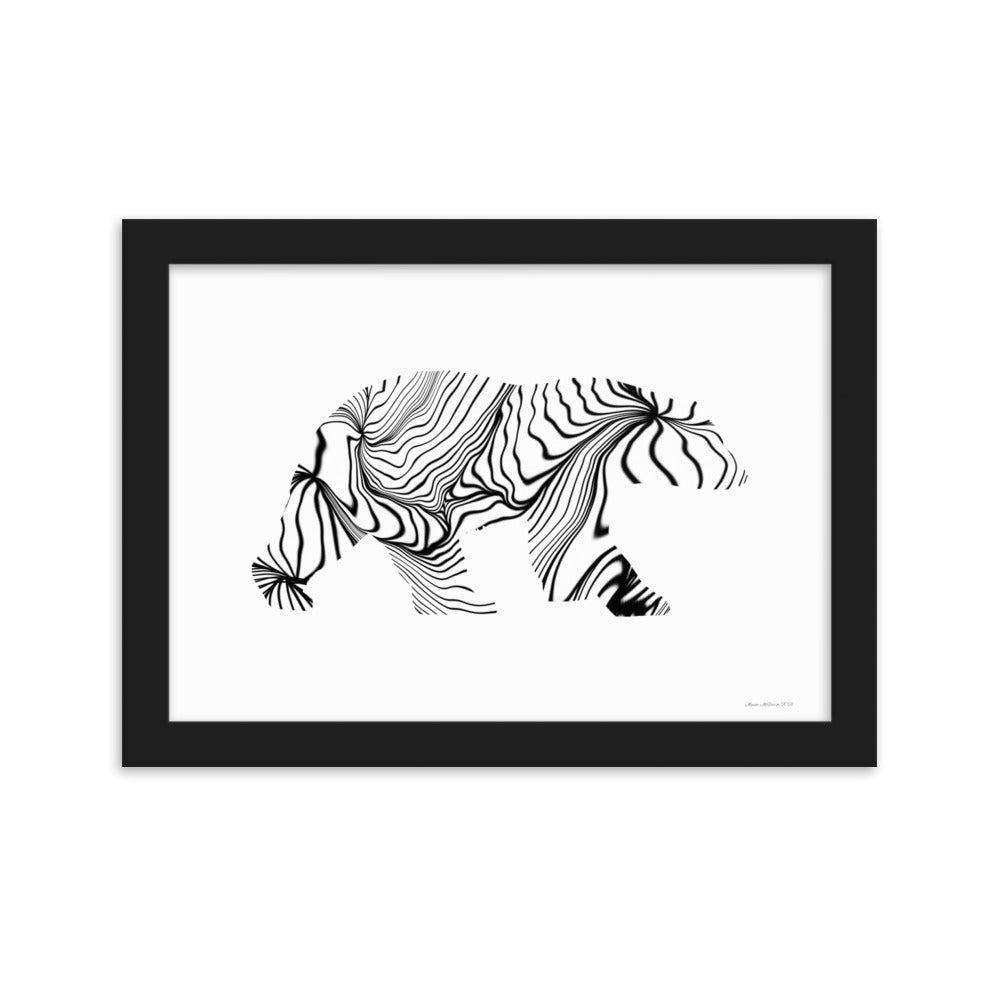 Polar Bear (Zebra Coat) - Framed Poster