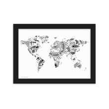 Load image into Gallery viewer, Map of the World Mandala (White) - Framed Poster
