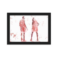 Load image into Gallery viewer, Michael Jordan and Scottie Pippen - Water Colour Splatter - Framed Poster
