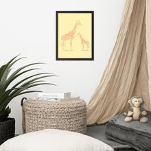 Load image into Gallery viewer, Giraffe - Yellow - Framed Matte Paper Poster
