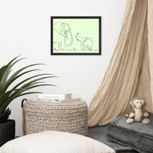 Load image into Gallery viewer, Mom and Baby Elephant - Framed Matte Paper Poster - Green
