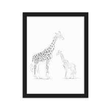 Load image into Gallery viewer, Giraffe - Black Gradient - Framed Matte Paper Poster
