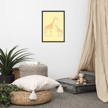 Load image into Gallery viewer, Giraffe - Yellow - Framed Matte Paper Poster
