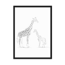 Load image into Gallery viewer, Giraffe - Black Gradient - Framed Matte Paper Poster
