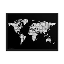 Load image into Gallery viewer, Map of the World Curves (Black) - Framed Poster
