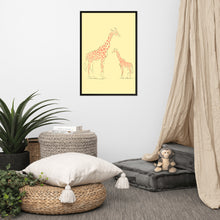 Load image into Gallery viewer, Giraffe - Yellow - Framed Matte Paper Poster
