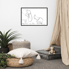 Load image into Gallery viewer, Mom and Baby Elephant - Framed Matte Paper Poster
