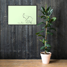 Load image into Gallery viewer, Baby Elephant - Green - Framed Matte Paper Poster
