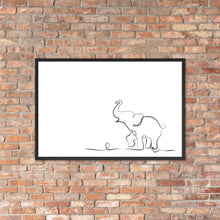 Load image into Gallery viewer, Baby Elephant - White - Framed Matte Paper Poster
