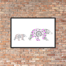 Load image into Gallery viewer, Mandala Polar Bear (Mom and Cub) - Framed Matte Paper Poster
