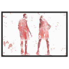 Load image into Gallery viewer, Michael Jordan and Scottie Pippen - Water Colour Splatter - Framed Poster
