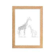 Load image into Gallery viewer, Giraffe - Black Gradient - Framed Matte Paper Poster
