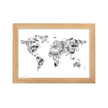 Load image into Gallery viewer, Map of the World Mandala (White) - Framed Poster
