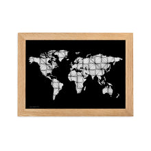 Load image into Gallery viewer, Map of the World Curves (Black) - Framed Poster
