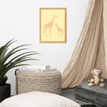 Load image into Gallery viewer, Giraffe - Yellow - Framed Matte Paper Poster
