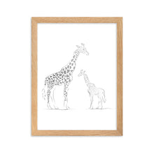 Load image into Gallery viewer, Giraffe - Black Gradient - Framed Matte Paper Poster
