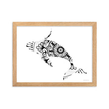 Load image into Gallery viewer, Mandala - Whale Art - Framed Poster
