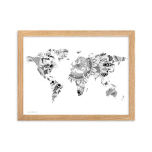 Load image into Gallery viewer, Map of the World Mandala (White) - Framed Poster
