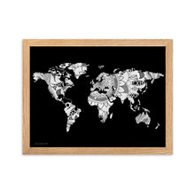 Load image into Gallery viewer, Map of the World Mandala (Black) - Framed Poster
