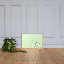 Load image into Gallery viewer, Baby Elephant - Green - Framed Matte Paper Poster
