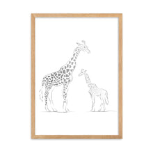 Load image into Gallery viewer, Giraffe - Black Gradient - Framed Matte Paper Poster
