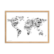 Load image into Gallery viewer, Map of the World Mandala (White) - Framed Poster
