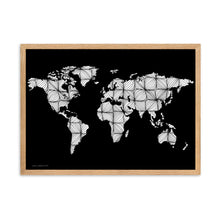 Load image into Gallery viewer, Map of the World Curves (Black) - Framed Poster
