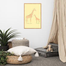 Load image into Gallery viewer, Giraffe - Yellow - Framed Matte Paper Poster
