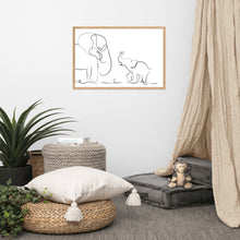 Load image into Gallery viewer, Mom and Baby Elephant - Framed Matte Paper Poster
