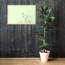 Load image into Gallery viewer, Baby Elephant - Green - Framed Matte Paper Poster
