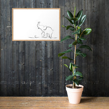 Load image into Gallery viewer, Baby Elephant - White - Framed Matte Paper Poster
