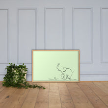 Load image into Gallery viewer, Baby Elephant - Green - Framed Matte Paper Poster
