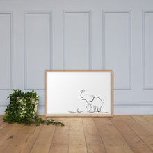 Load image into Gallery viewer, Baby Elephant - White - Framed Matte Paper Poster
