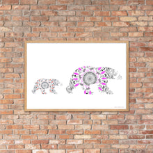 Load image into Gallery viewer, Mandala Polar Bear (Mom and Cub) - Framed Matte Paper Poster
