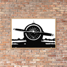 Load image into Gallery viewer, Water Colour - Radial Engine Aircraft - Framed Poster (Black)
