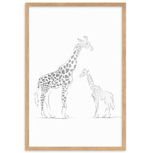 Load image into Gallery viewer, Giraffe - Black Gradient - Framed Matte Paper Poster
