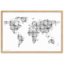 Load image into Gallery viewer, Map of the World Curves (White) - Framed Poster
