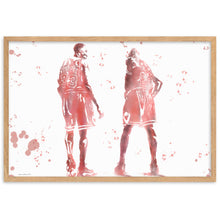 Load image into Gallery viewer, Michael Jordan and Scottie Pippen - Water Colour Splatter - Framed Poster
