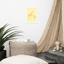 Load image into Gallery viewer, Giraffe - Yellow - Framed Matte Paper Poster
