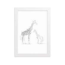 Load image into Gallery viewer, Giraffe - Black Gradient - Framed Matte Paper Poster
